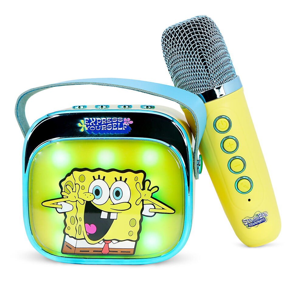spongebob led karaoke speaker and microphone