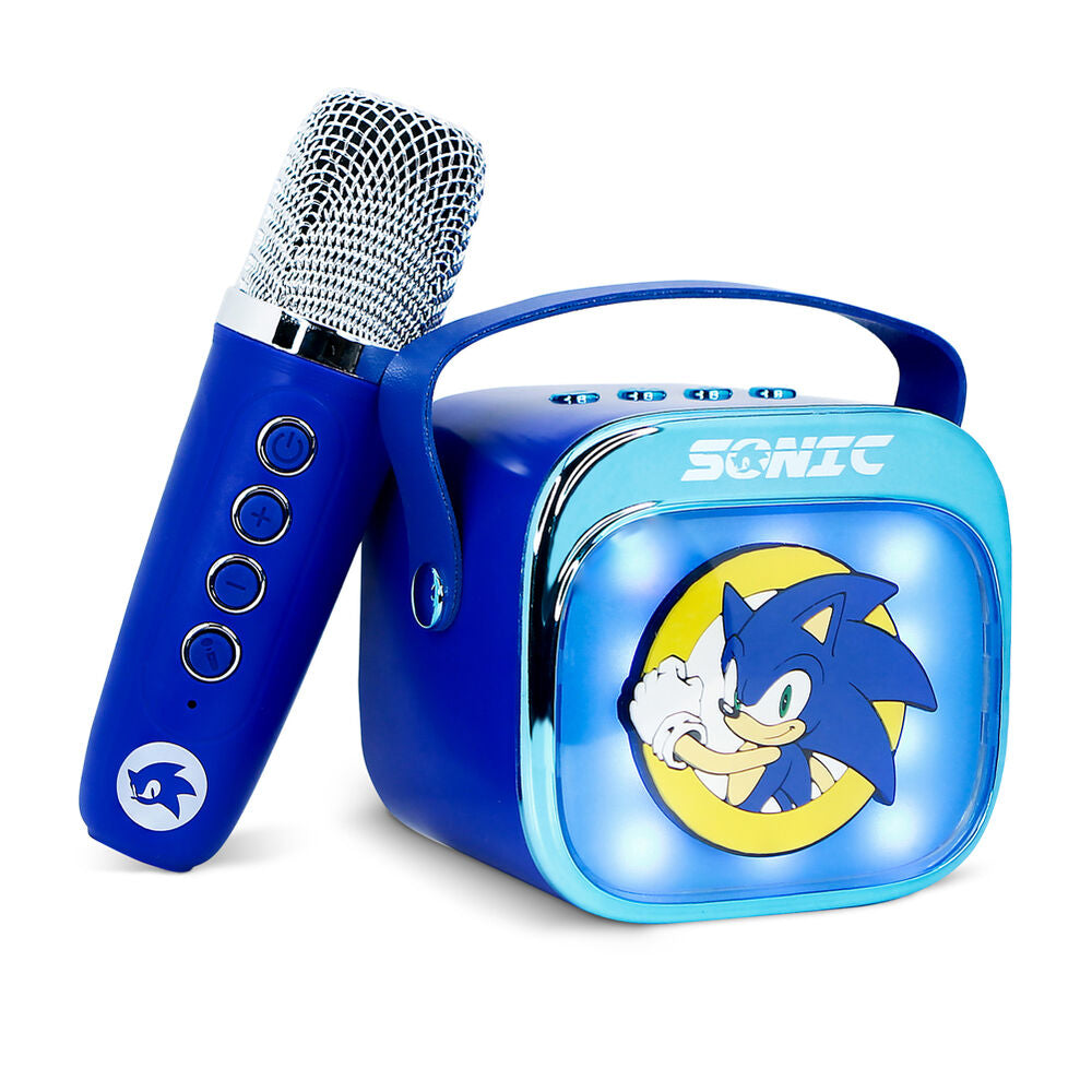 sonic the hedgehog led karaoke speaker and microphone