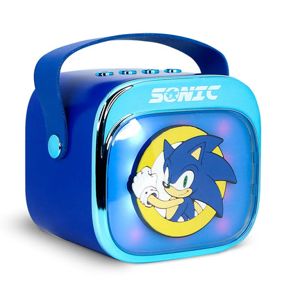Caixa de som e microfone de karaokê com LED do Sonic the Hedgehog