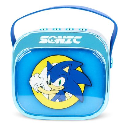 Caixa de som e microfone de karaokê com LED do Sonic the Hedgehog
