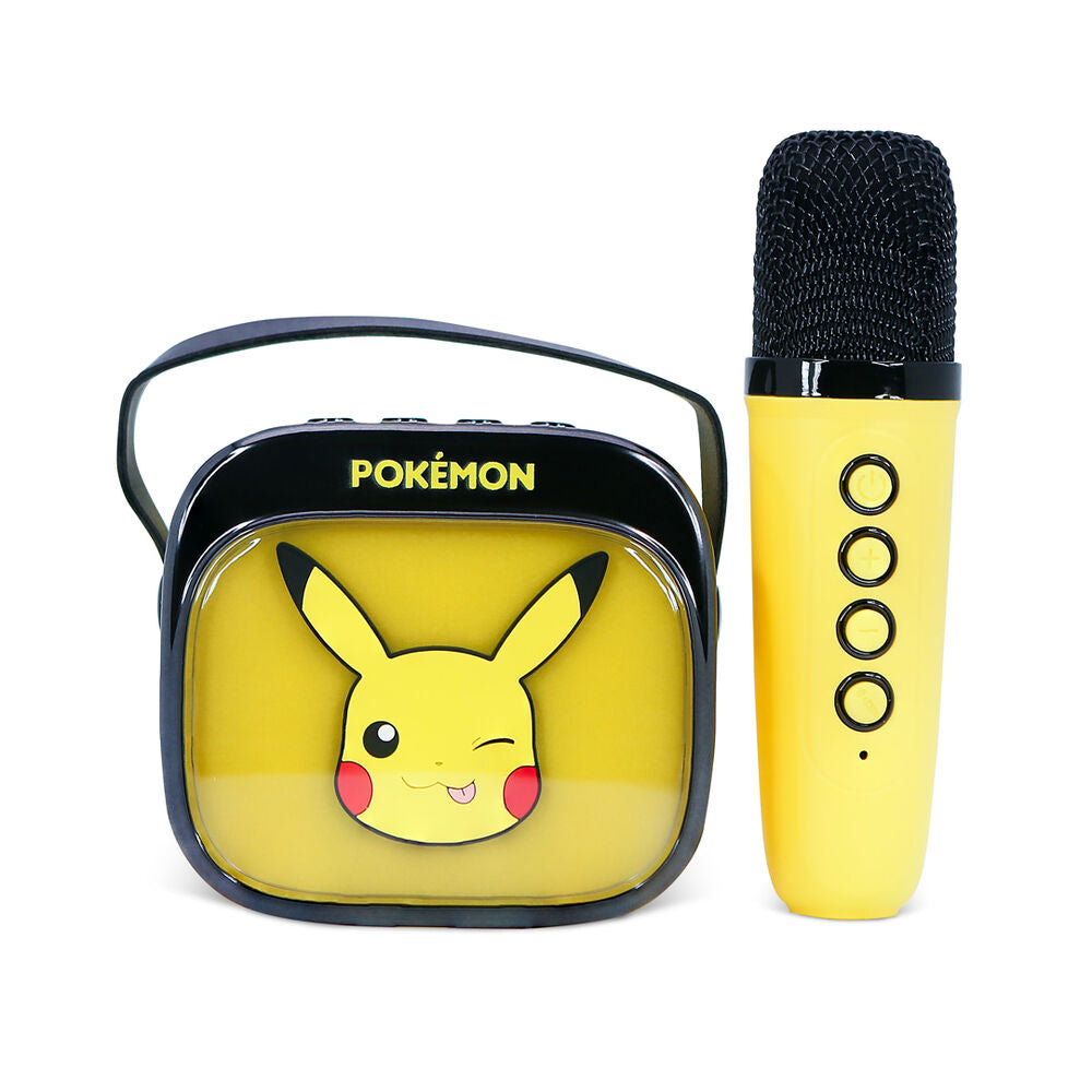 Caixa de som e microfone de karaokê LED do Pikachu Pokémon