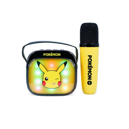 Caixa de som e microfone de karaokê LED do Pikachu Pokémon