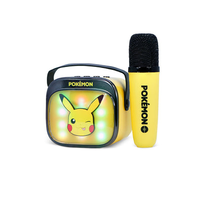 Caixa de som e microfone de karaokê LED do Pikachu Pokémon