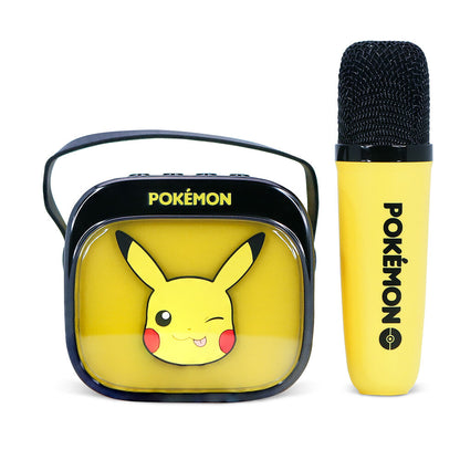 Caixa de som e microfone de karaokê LED do Pikachu Pokémon