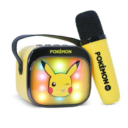 Caixa de som e microfone de karaokê LED do Pikachu Pokémon