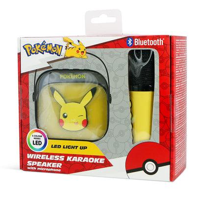 Caixa de som e microfone de karaokê LED do Pikachu Pokémon