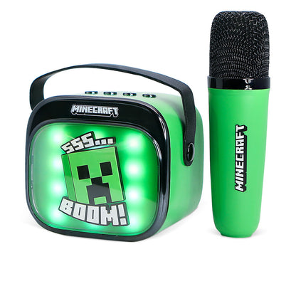 Altavoz y micrófono de karaoke LED de Minecraft