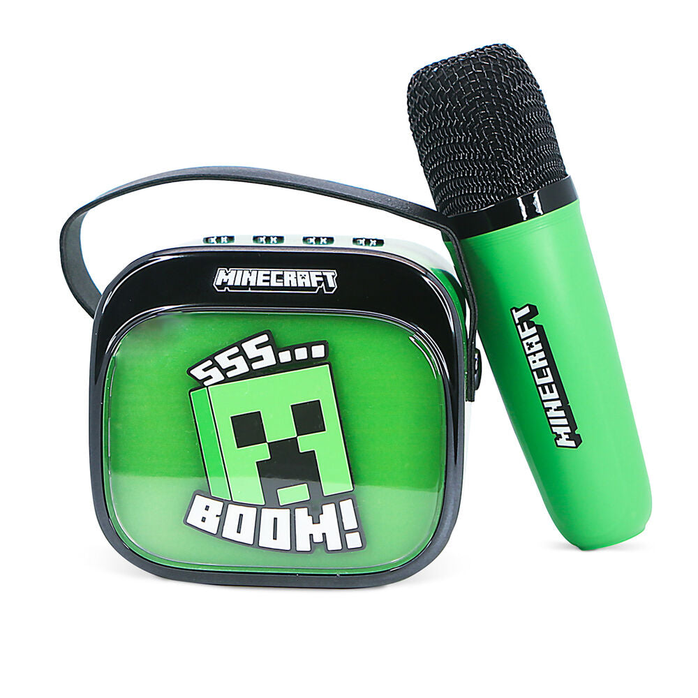 Altavoz y micrófono de karaoke LED de Minecraft