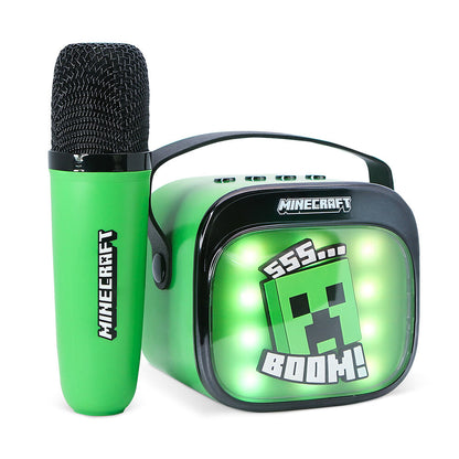 Altavoz y micrófono de karaoke LED de Minecraft