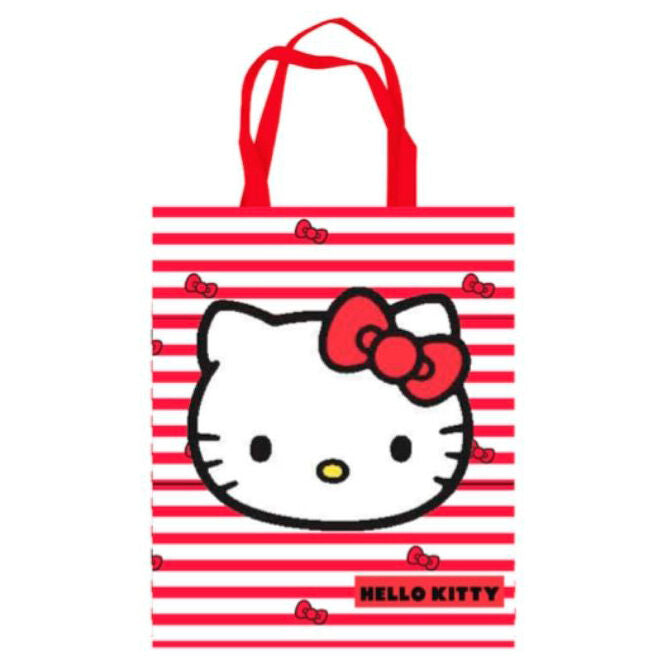 stripes hello kitty shopping bag