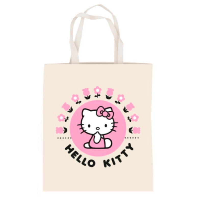 pink circle hello kitty shopping bag