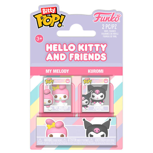 blister 2 bitty pop sanrio hello kitty and friends my melody & kuromi