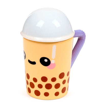 foodiemals boba bubble tea mug with lid 300ml