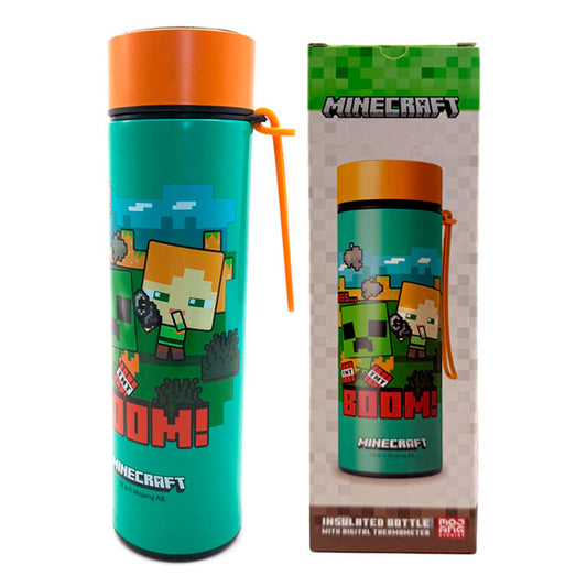 minecraft stainless steel thermos bottle with thermometer  450ml