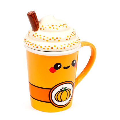foodiemals pumpkin mug with lid 325ml