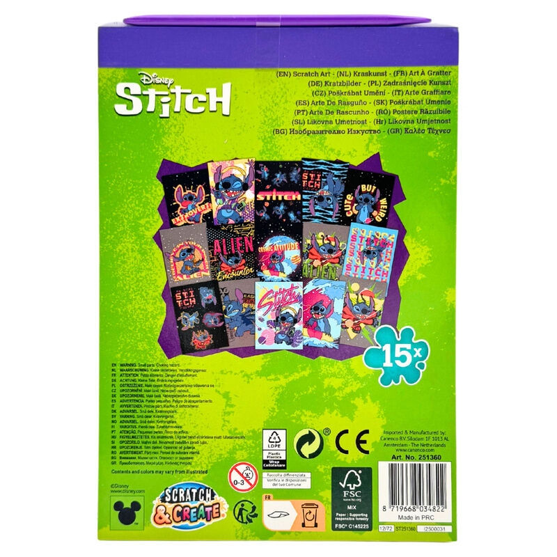 Scratch Art Stitch Disney stationery set
