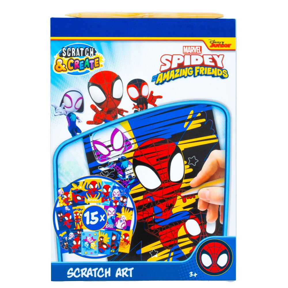scratch art spiderman marvel stationery set