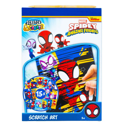 scratch art spiderman marvel stationery set
