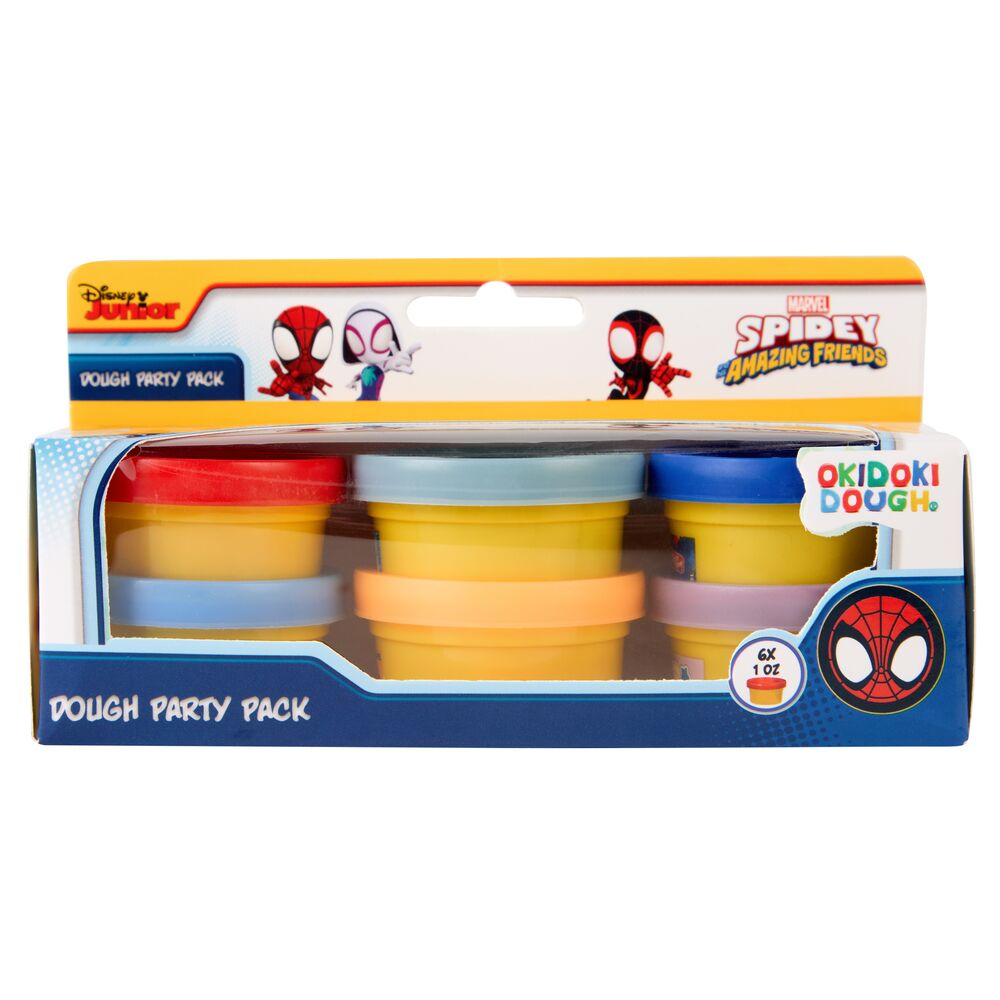 blister pack of 6 mini pots of spiderman marvel modeling clay