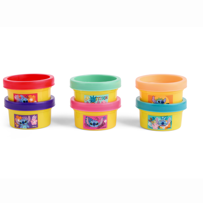 Blister pack of 6 mini pots of Disney Stitch modeling clay