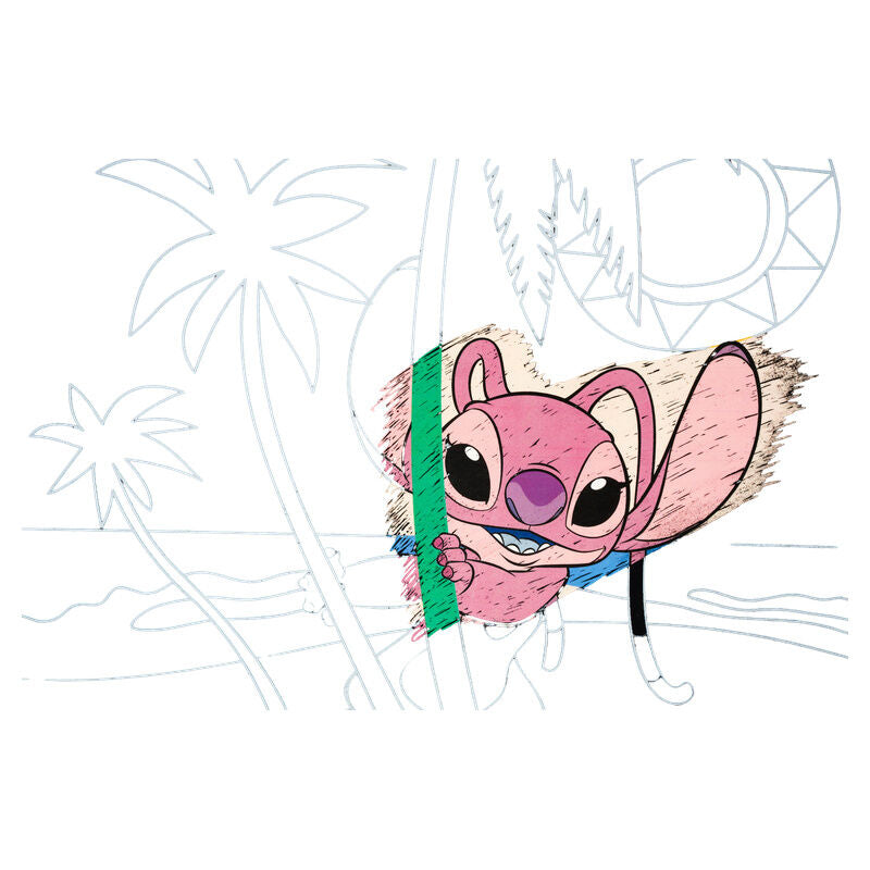 Set di cancelleria Disney con tecnica Scratch Art Stitch