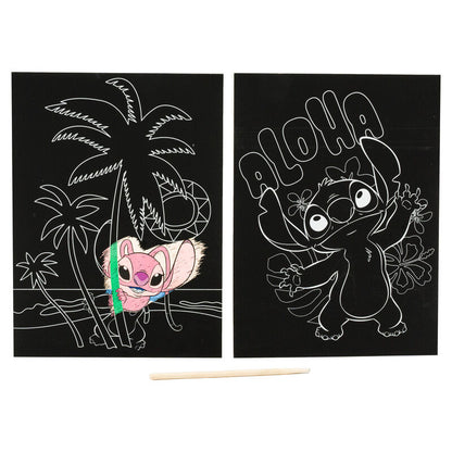 Set di cancelleria Disney con tecnica Scratch Art Stitch