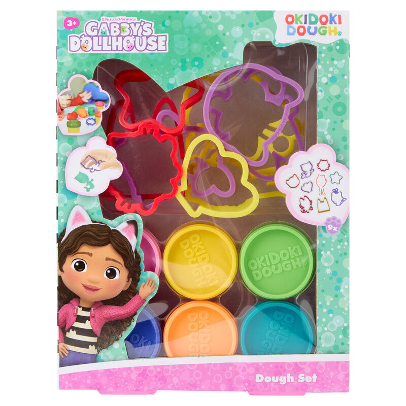 blister pack of 6 mini pots of modeling clay  molds gabby's dollhouse