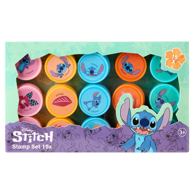 blister pack of 15 stitch disney stamps