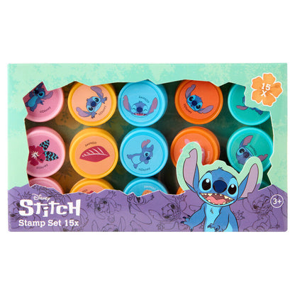 blister pack of 15 stitch disney stamps