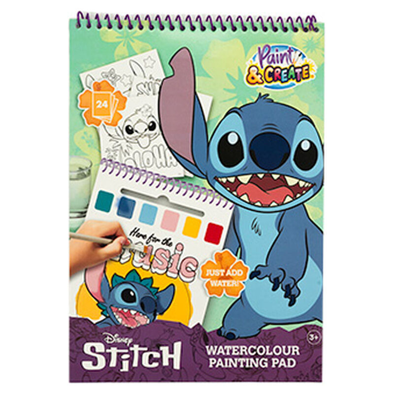 stitch disney drawing book  watercolors and brush