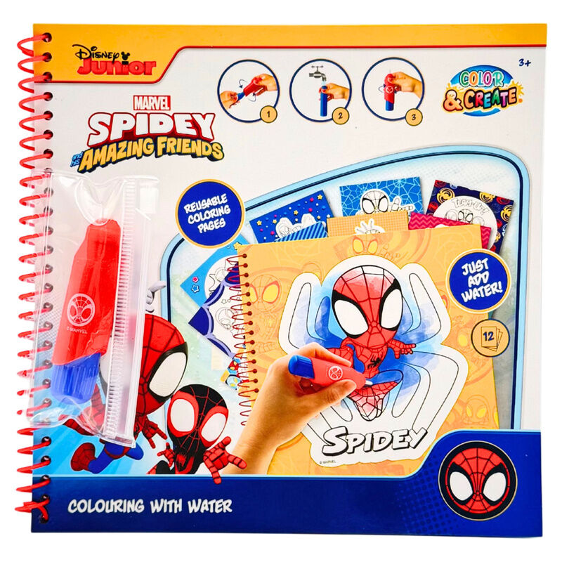 Magic Paint with Water Book Spiderman Marvel