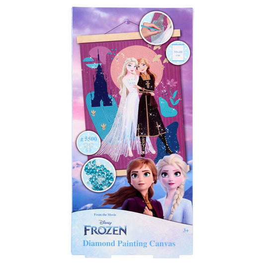Wooden frame painted with diamonds Frozen Disney