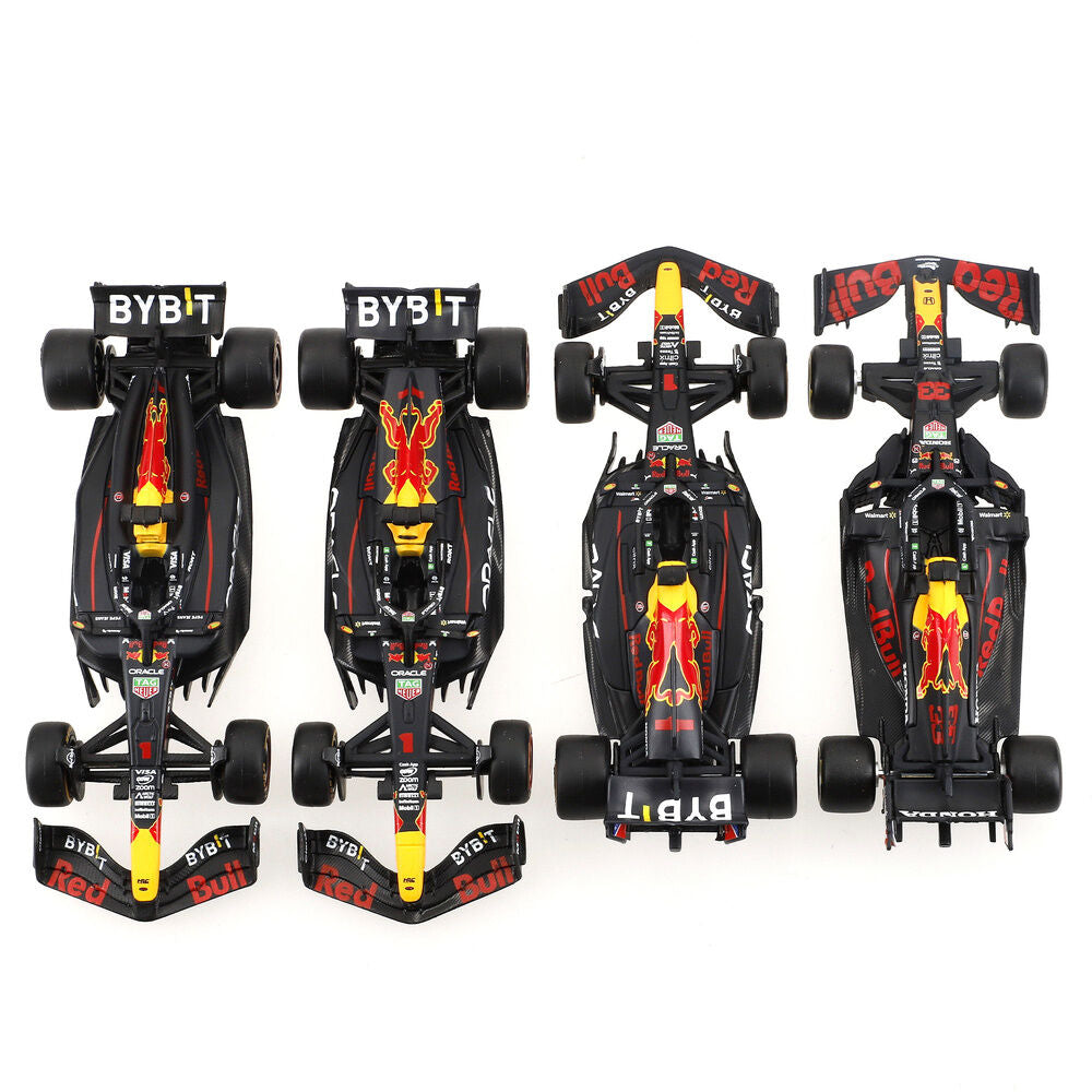 Blister pack of 4 Red Bull F1 Championship metal cars