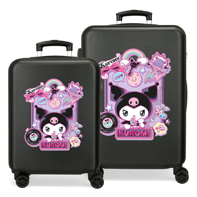 set of 2 abs wonder kuromi hello kitty trolley suitcases 55 65cm