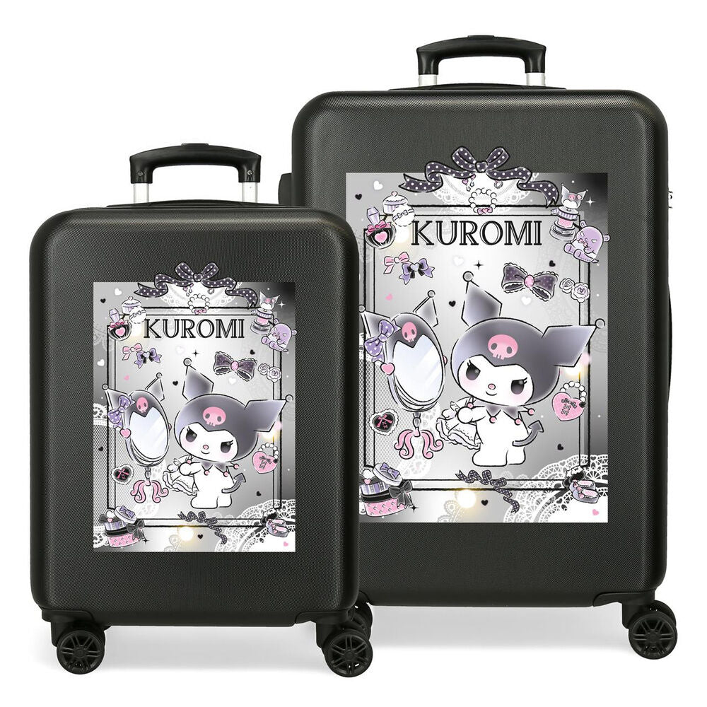 set of 2 abs dream closer kuromi hello kitty trolley suitcases 55 65cm