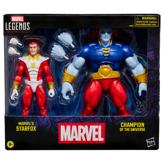 Blisterverpackung mit 2 Figuren: Starfox & Champion of the Universe  Marvel Legends Serie  15 cm