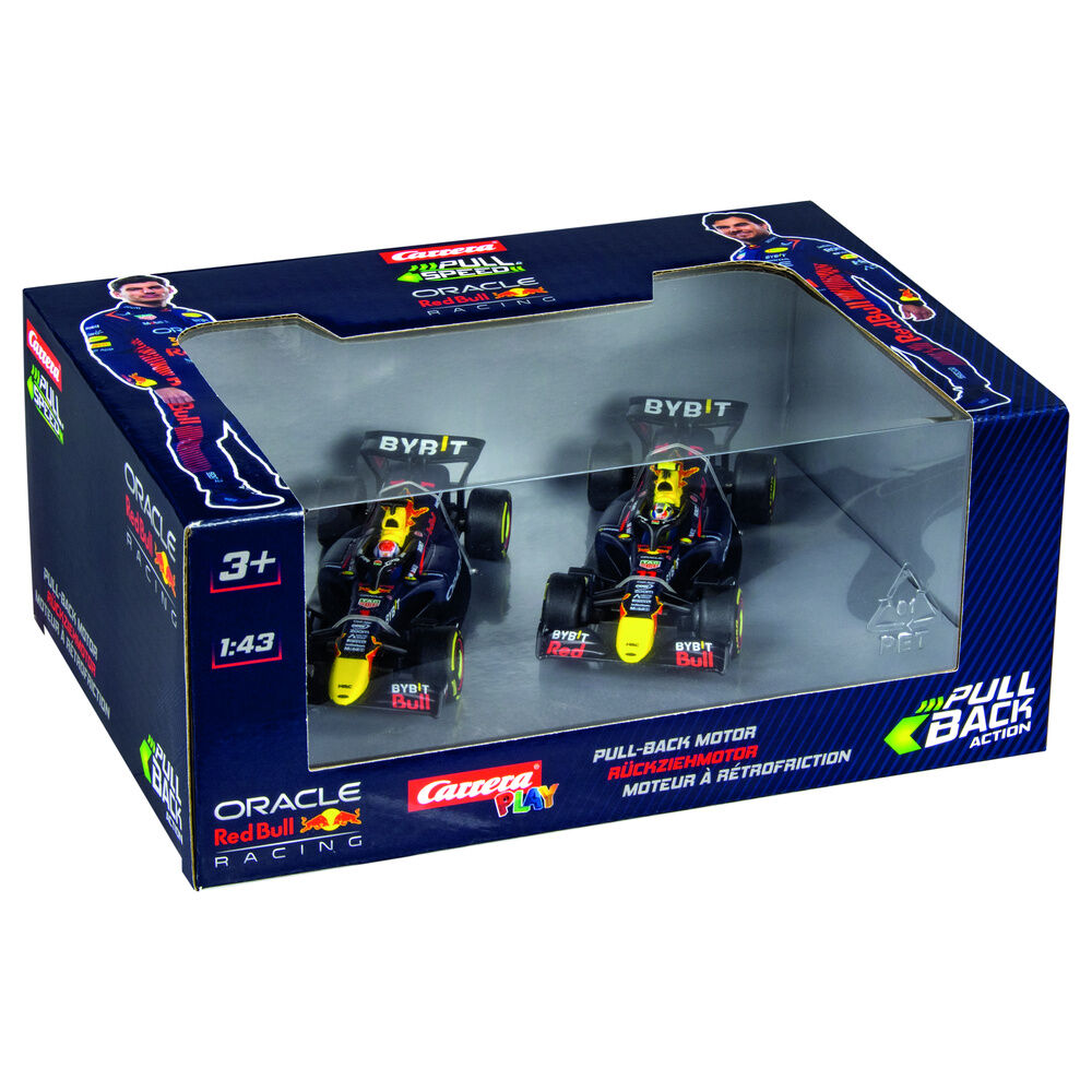 blister 2 f1 red bull double action pull back cars