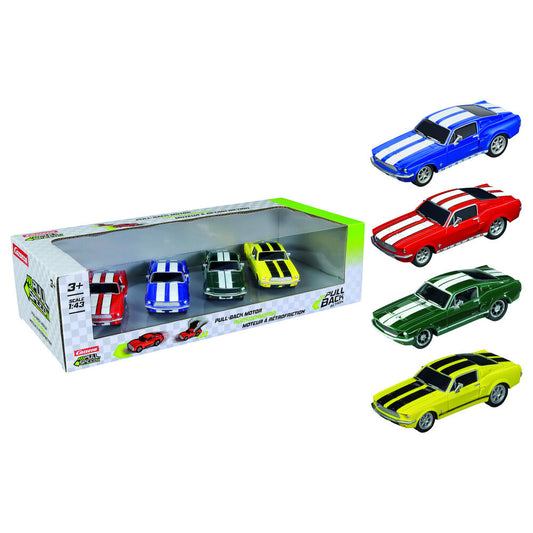 blister 4 cars ford mustang 67 pull back