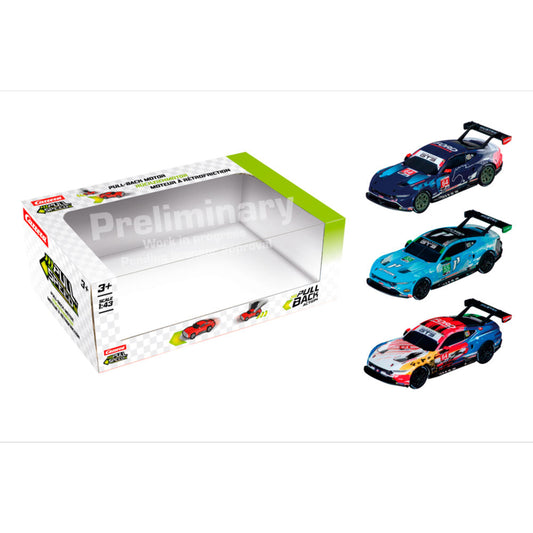 blister 3 cars ford mustang gt3 pull back