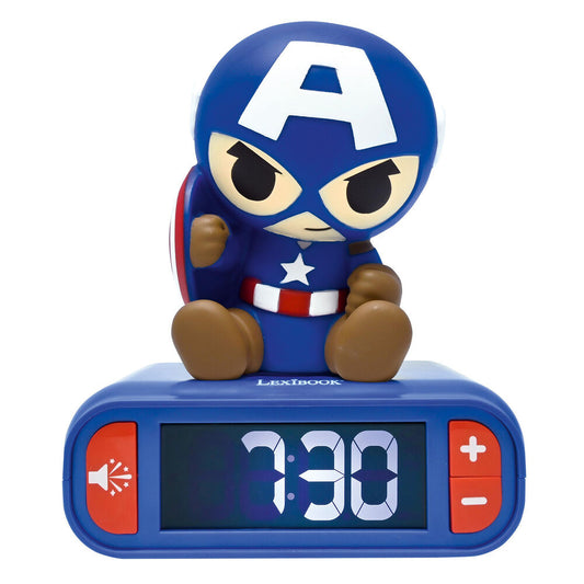3d captain america avengers marvel night light alarm clock