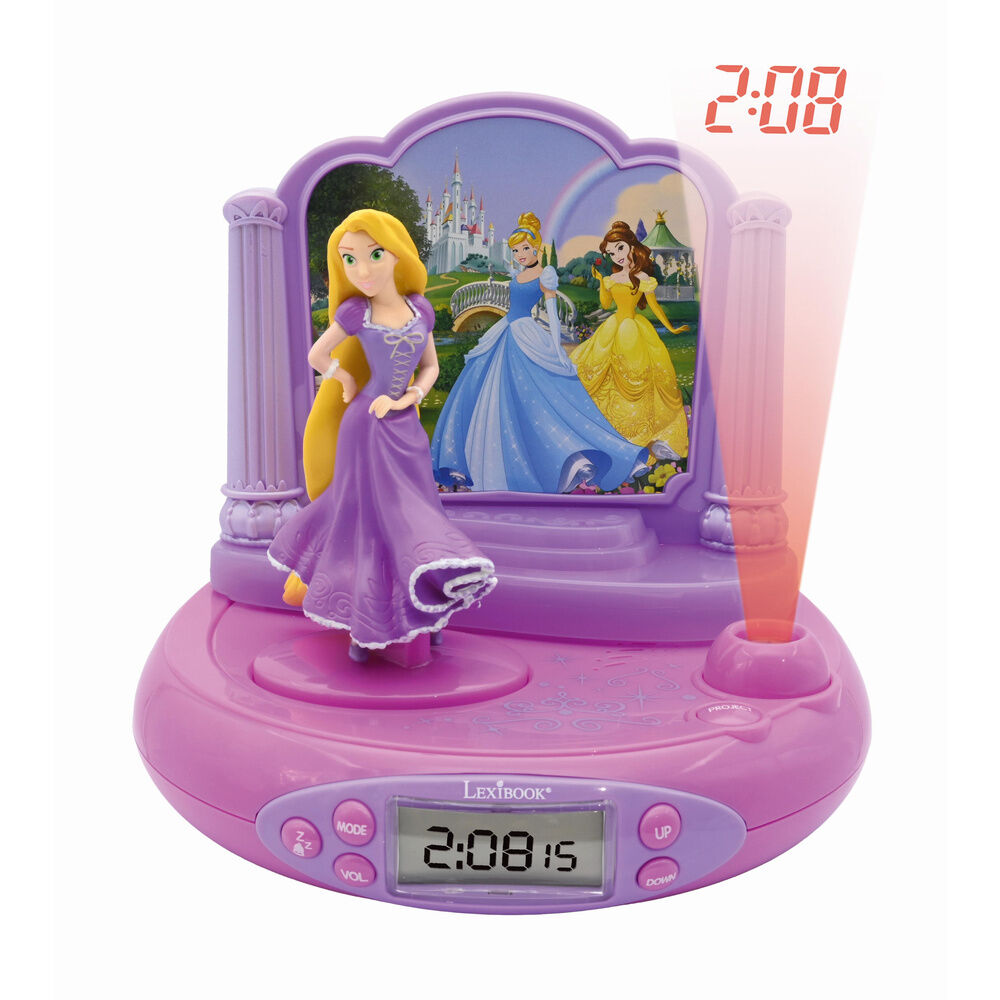 disney princess rapunzel 3d projector alarm clock