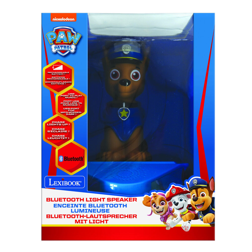 Altavoz Bluetooth con figura luminosa de Chase de Paw Patrol