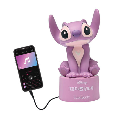 Luz noturna Disney Angel Stitch com alto-falante