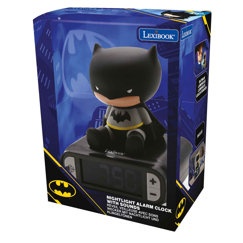 Relógio despertador com luz noturna 3D do Batman da DC Comics