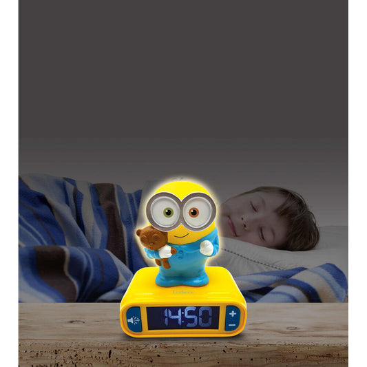 Budzik z lampką nocną Minionki 3D