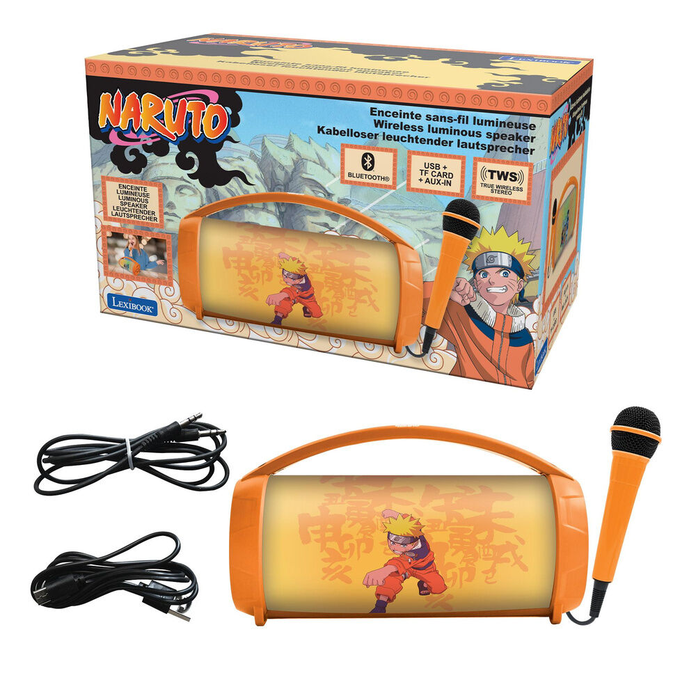 Caixa de som Bluetooth Luminosa + Microfone Naruto