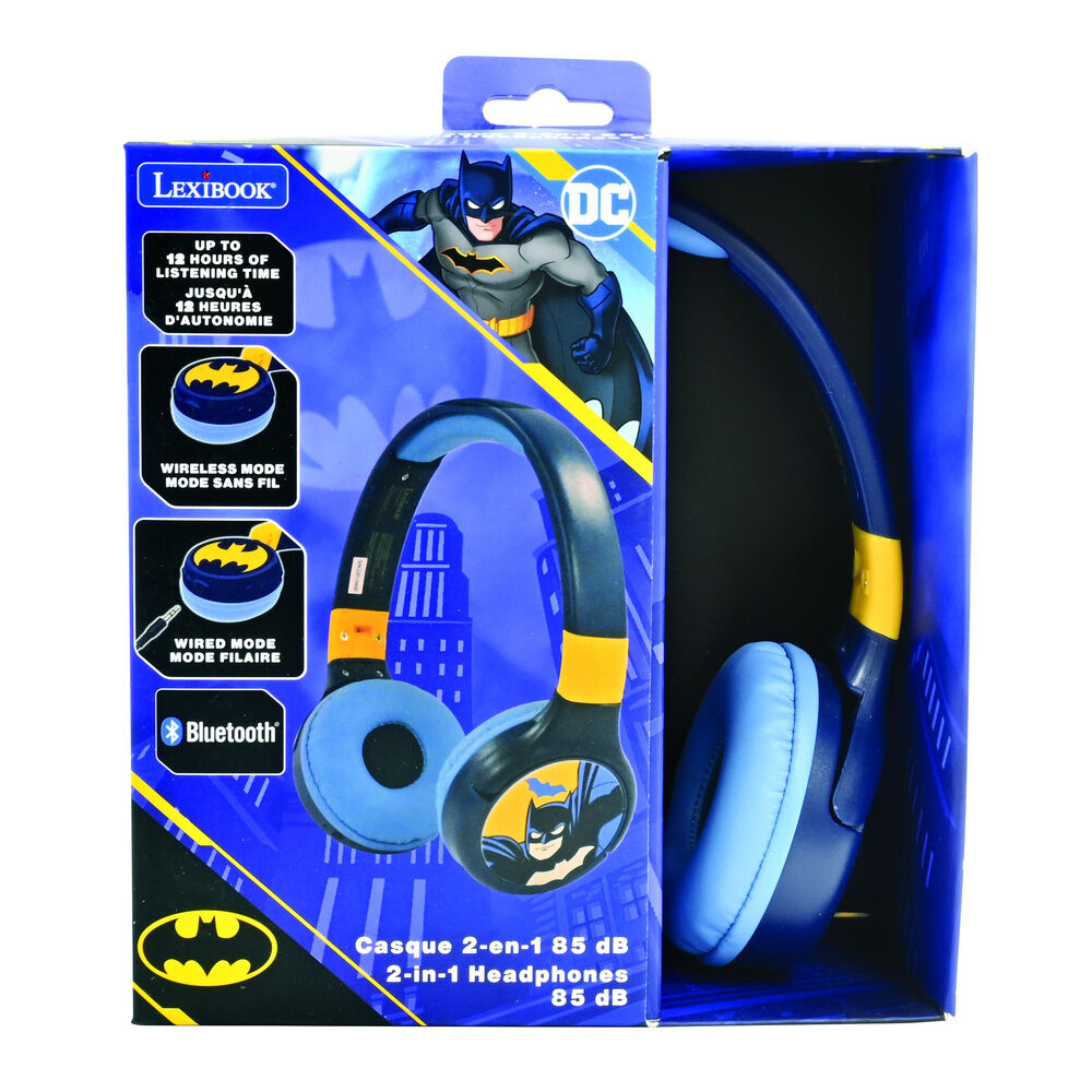 Fones de ouvido dobráveis ​​do Batman da DC Comics