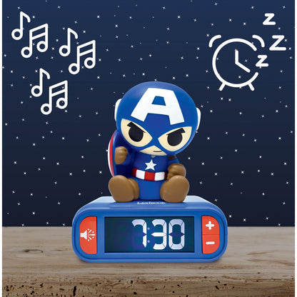 3D Captain America Avengers Marvel Nachtlicht Wecker