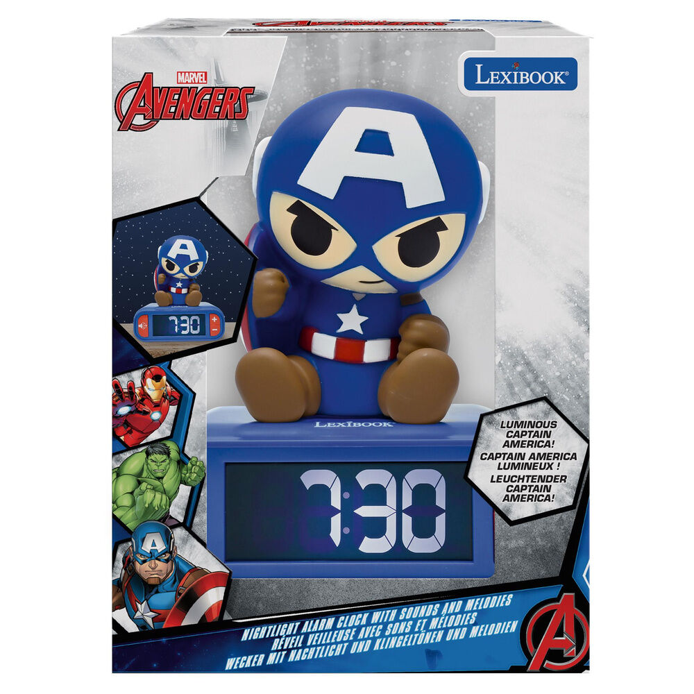 3D Captain America Avengers Marvel Nachtlicht Wecker