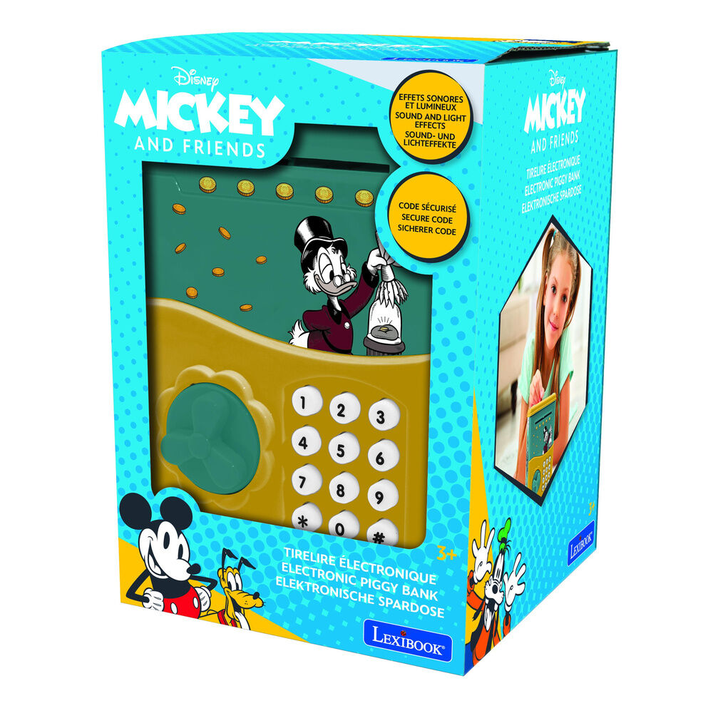 Cofrinho eletrônico com luz e som do Mickey e seus amigos da Disney
